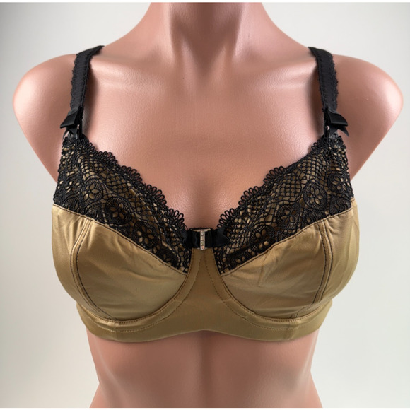 Cake Lingerie Balcony Style Flexible Wire Embroidery Beige Nursing Bra Size 34D - Picture 1 of 16